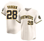 Milwaukee Brewers #28 Andrew Vaughn Cream KLUNKIM Limited Stitched Jersey