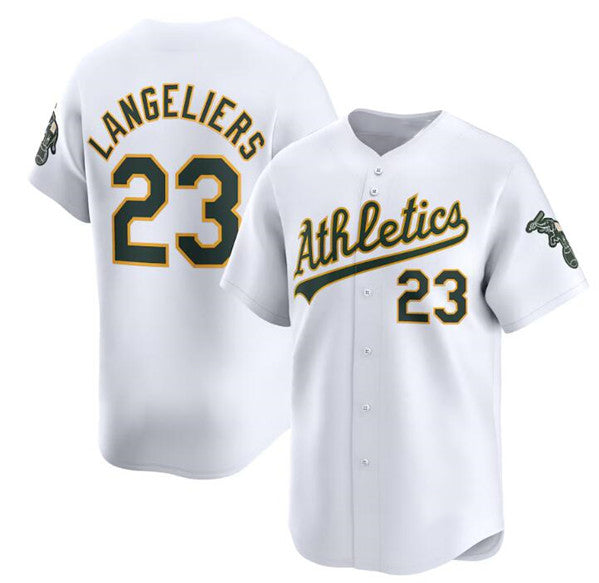 Oakland Athletics #23 Shea Langeliers White KLUNKIM Home Limited Stitched Jersey