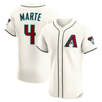 Arizona Diamondbacks #4 Ketel Marte Cream KLUNKIM Home Elite Jersey
