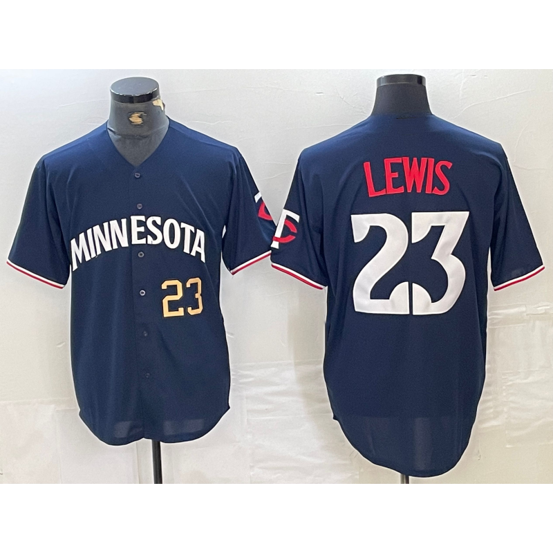 Minnesota Twins #23 Royce Lewis Number 2023 Navy Blue KLUNKIM Cool Base Stitched Jerseys