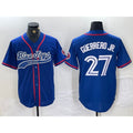 Toronto Blue Jays #27 Vladimir Guerrero Jr Blue KLUNKIM Cool Base Stitched Jersey 2
