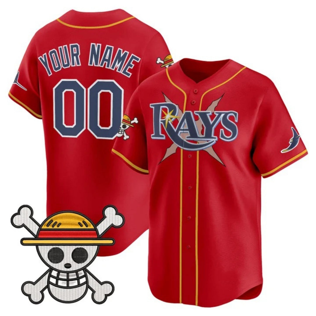 Custom Tampa Bay Rays x One Piece Red KLUNKIM Vapor Premier Limited Jersey - Stitched