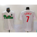 Philadelphia Phillies #7 Trea Turner White Green KLUNKIM Cool Base Stitched Jersey 2