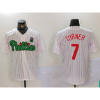 Philadelphia Phillies #7 Trea Turner White Green KLUNKIM Cool Base Stitched Jersey 2