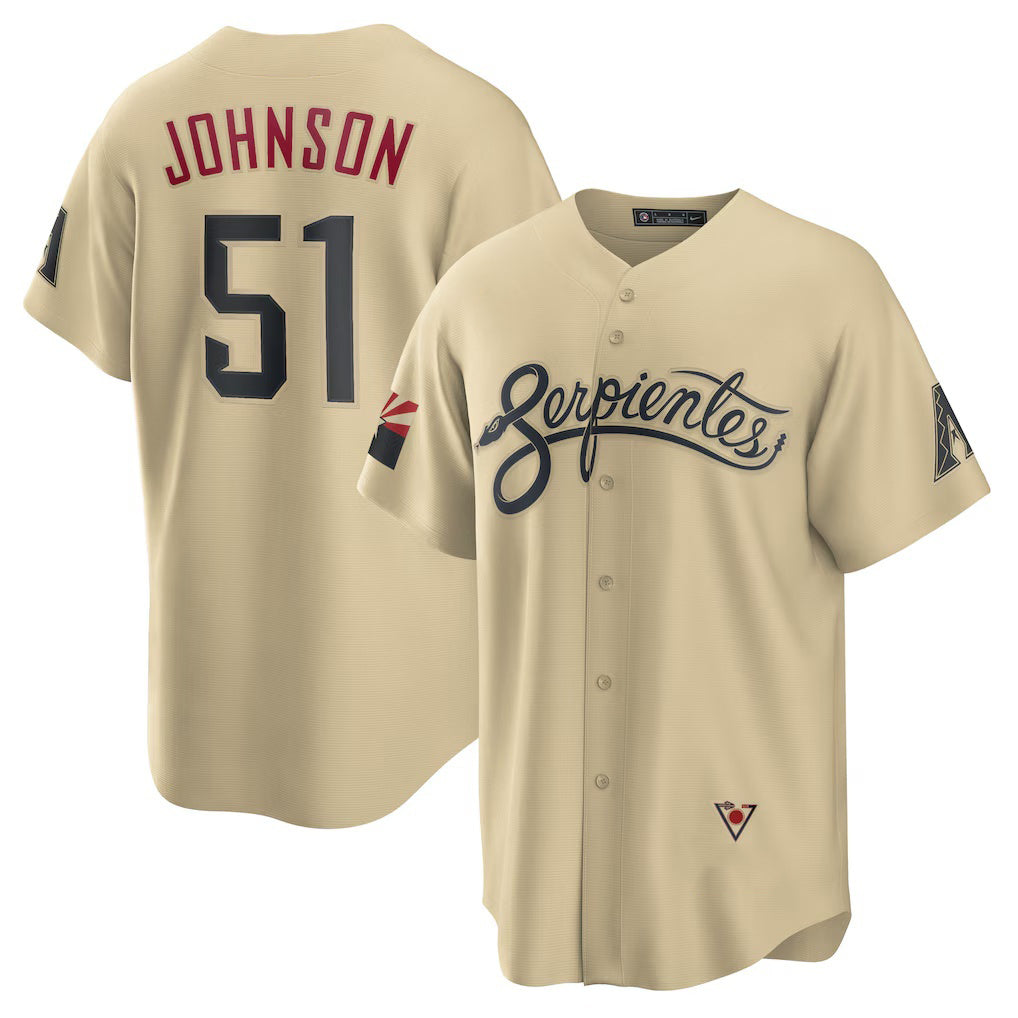 Arizona Diamondbacks #51 Randy Johnson Gold KLUNKIM Sand City Connect Replica Player Jersey