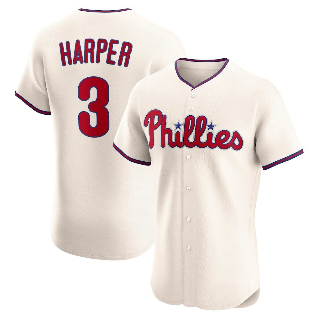 Philadelphia Phillies #3 Bryce Harper Cream KLUNKIM Alternate 2 Elite Jersey