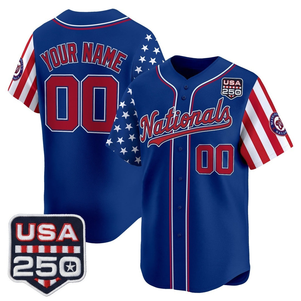 Custom Washington Nationals America 250 Edition Vapor Premier Limited Royal KLUNKIM Stitched Jerseys