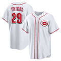 Cincinnati Reds #29 TJ Friedl White KLUNKIM Home Replica Jersey