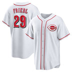 Cincinnati Reds #29 TJ Friedl White KLUNKIM Home Replica Jersey