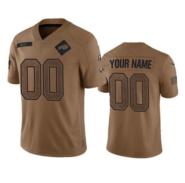 Custom B.Bills Active Player 2023 Brown KLUNKIM Salute To Service Limited Stitched Jersey