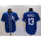 Kansas City Royals #13 Salvador Perez Blue KLUNKIM KC Cool Base Stitched Jersey