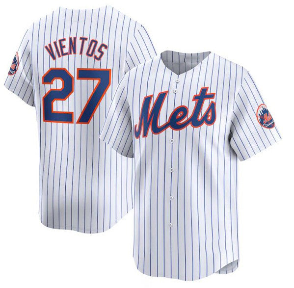 New York Mets #27 Mark Vientos White KLUNKIM 2024 Home Limited Stitched Jersey