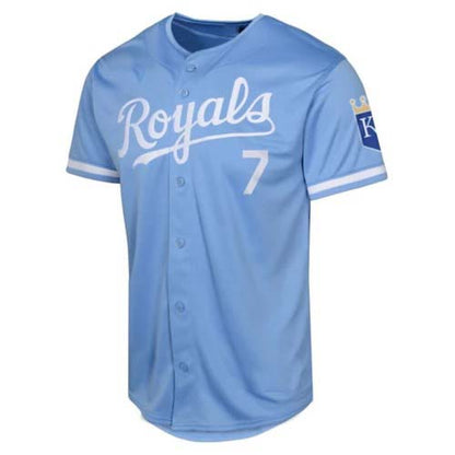 Kansas City Royals #7 Bobby Witt Jr Light Blue Limited Baseball Stitched Jersey