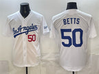 Los Angeles Dodgers #50 Mookie Betts White KLUNKIM Alternate Stadium Stitched Jersey