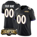 Custom B.Ravens Active Player Black KLUNKIM 2023 F.U.S.E. AFC North Champions Vapor Limited Stitched Jersey