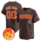 Custom San Diego Padres x Dragon Ball Brown KLUNKIM Vapor Premier Limited Jersey - All Stitched