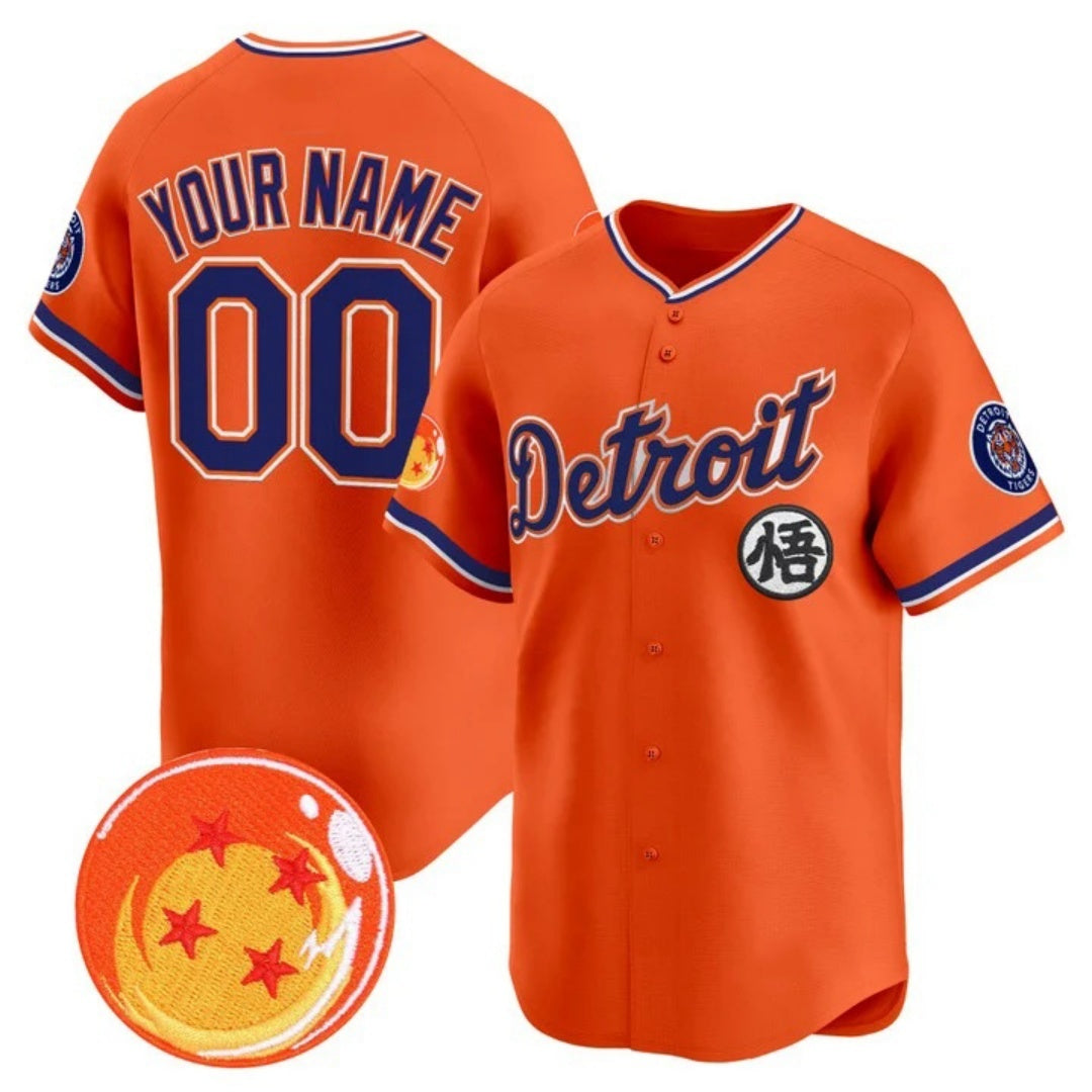 Custom Detroit Tigers x Dragon Ball Orange KLUNKIM Vapor Premier Limited Jersey - All Stitched