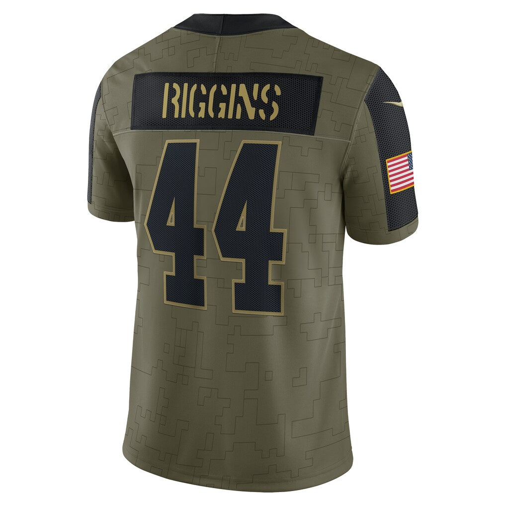 W.Football Team #44 John Riggins Olive KLUNKIM Salute To Service Retired Player Limited Jersey