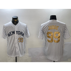 New York Yankees #99 Aaron Judge White KLUNKIM Pinstripe Fashion Cool Base Jerseys