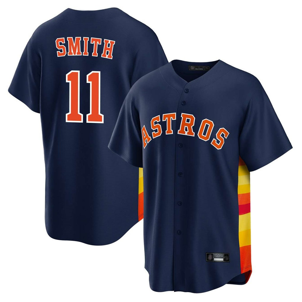 Houston Astros #11 Cam Smith Player Navy KLUNKIM Home Game Stitched Jerseys