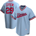 Minnesota Twins #29 Rod Carew Light Blue KLUNKIM Road Cooperstown Collection Player Jersey