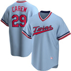 Minnesota Twins #29 Rod Carew Light Blue KLUNKIM Road Cooperstown Collection Player Jersey