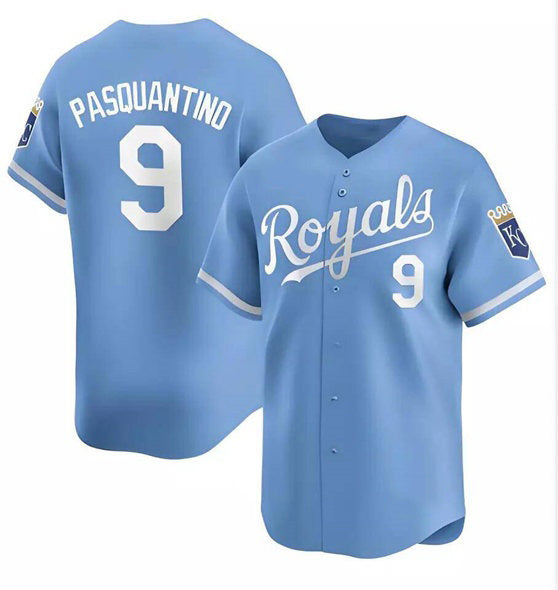 Kansas City Royals #9 Vinnie Pasquantino Light Blue KLUNKIM Alternate Limited Stitched Jersey