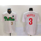Philadelphia Phillies #3 Bryce Harper White Green KLUNKIM Cool Base Stitched Jerseys