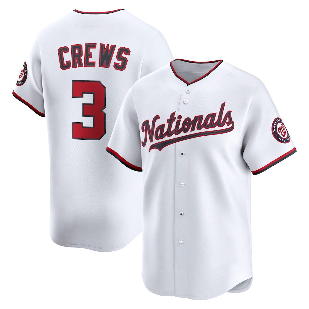 Washington Nationals #3 Dylan Crews White KLUNKIM Home Limited Player Jersey