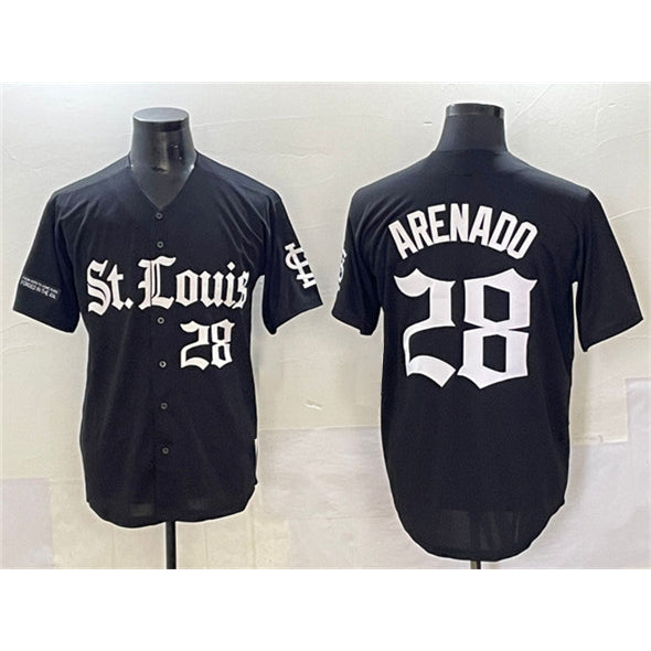St. Louis Cardinals #28 Nolan Arenado Black KLUNKIM 'Gothic Legacy Edition' Vapor Premier Limited Stitched Jersey