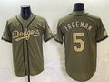 Los Angeles Dodgers #5 Freddie Freeman Olive KLUNKIM 2026 Armed Forces Day Stitched Jersey