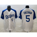 Los Angeles Dodgers #5 Freddie Freeman Number White Blue KLUNKIM Fashion Stitched Cool Base Limited Jersey 2