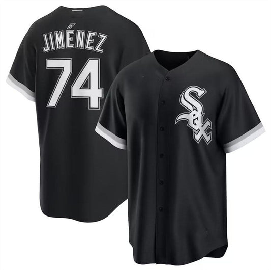 Chicago White Sox #74 Eloy Jimenez Black Alternate Cooperstown Collection Replica Player Jersey Baseball Jerseys