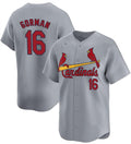 St. Louis Cardinals #16 Nolan Gorman Gray KLUNKIM 2024 Away Limited Stitched Jersey