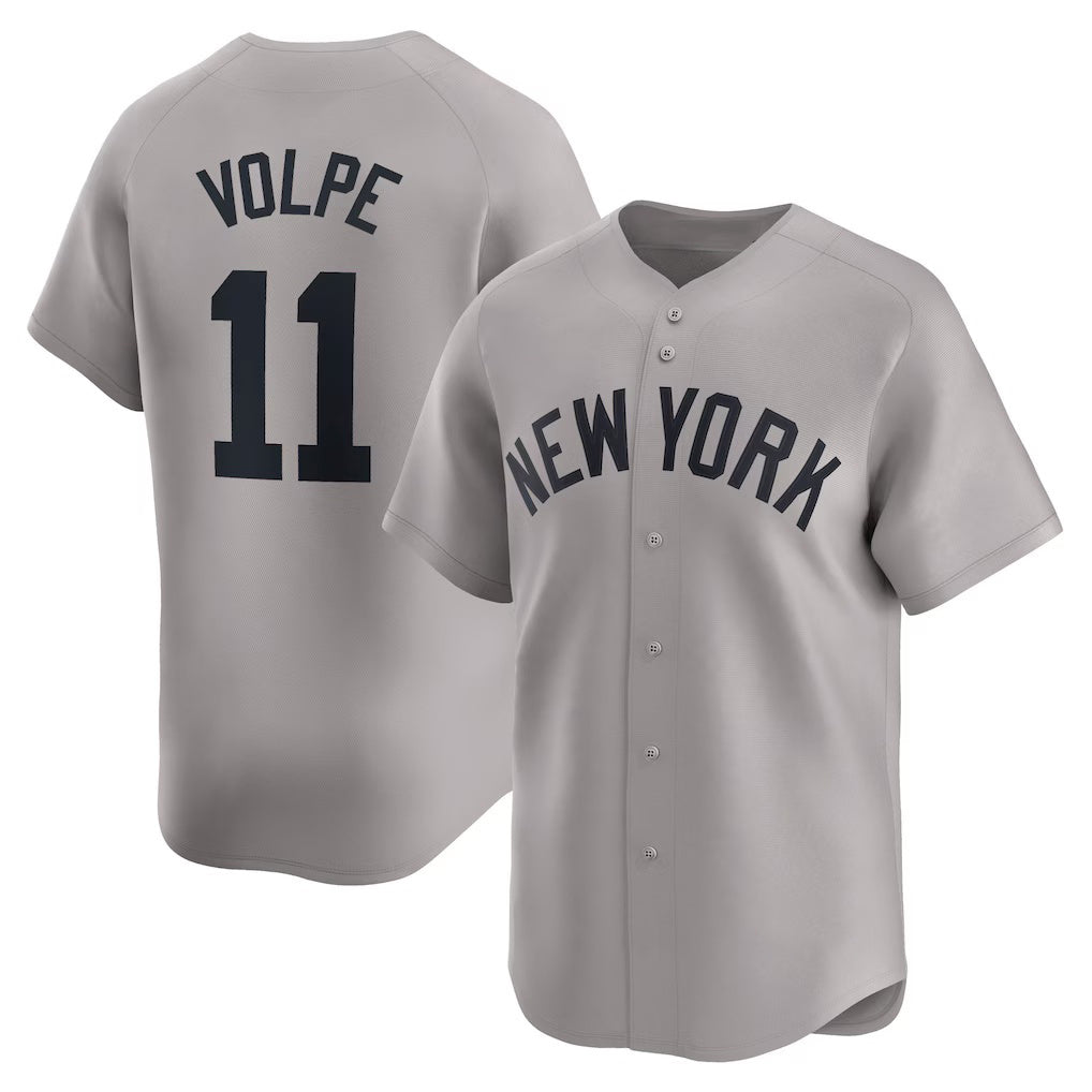 New York Yankees #11 Anthony Volpe Gray KLUNKIM Away Limited Player Jersey