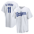 Los Angeles Dodgers #11 R¨­ki Sasaki White KLUNKIM Home Replica Jersey