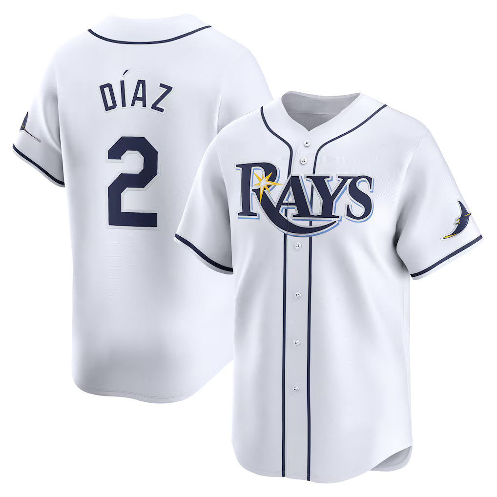 Tampa Bay Rays #2 Yandy Diaz White KLUNKIM Home Limited Player Jersey