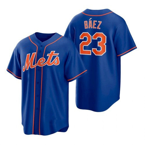 New York Mets #23 Javier Baez Royal KLUNKIM Replica Alternate Jersey