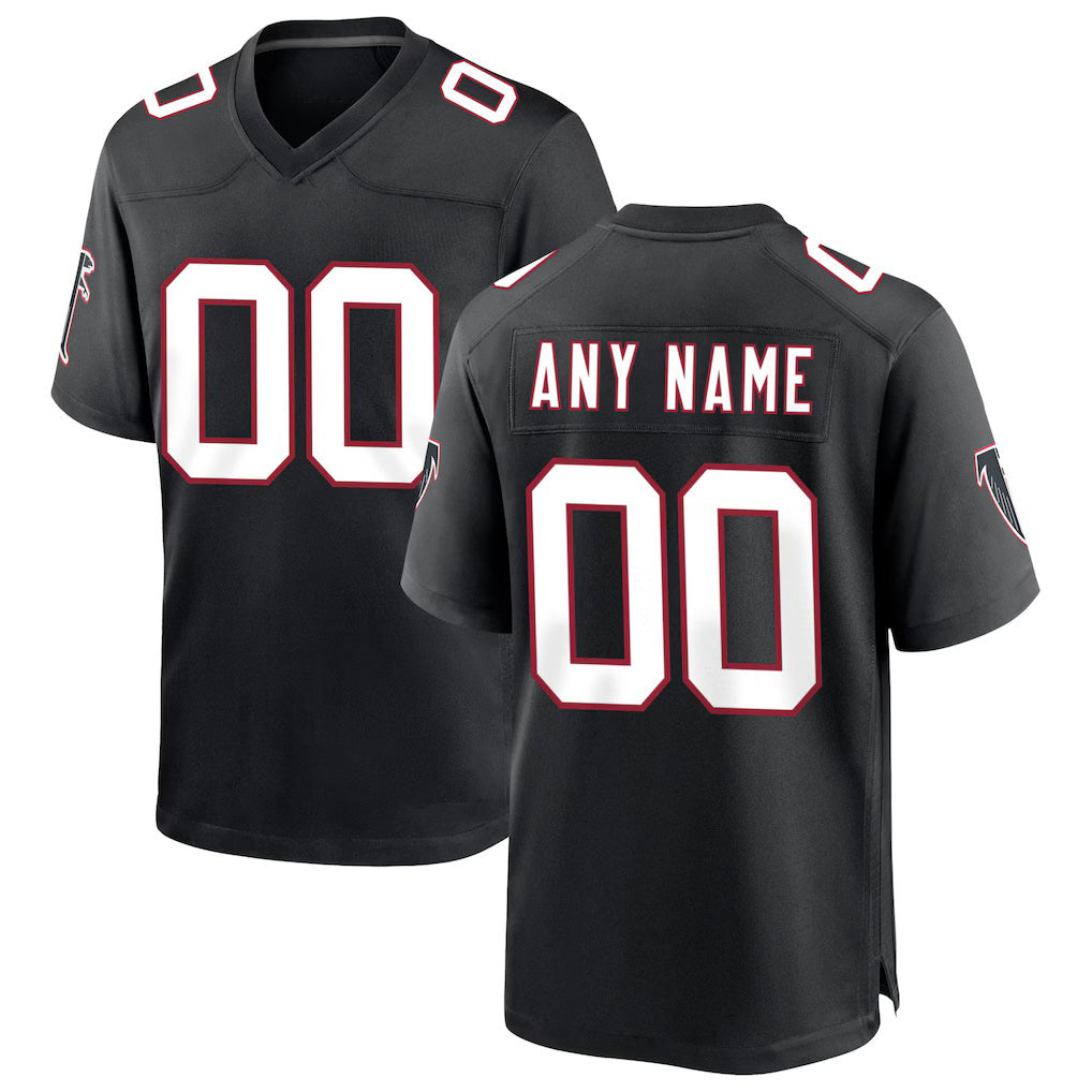 Custom A.Falcons Black KLUNKIM Throwback Game Jersey