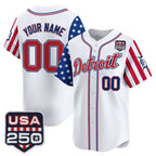 Custom Detroit Tigers America 250 Edition Vapor Premier Limited White KLUNKIM Stitched Jerseys