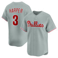 Philadelphia Phillies #3 Bryce Harper Gray KLUNKIM Road Limited Player Jersey
