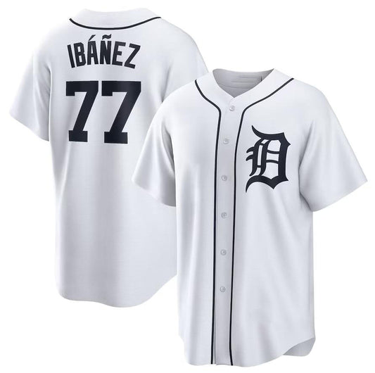 Detroit Tigers #77 Andy Ibáñez White Home Replica Player Name Jersey Baseball Jerseys
