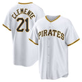 Pittsburgh Pirates #21 Roberto Clemente White KLUNKIM Home Replica Player Name Jersey