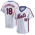 New York Mets #18 Darryl Strawberry Navy KLUNKIM Throwback Cooperstown Limited Jersey