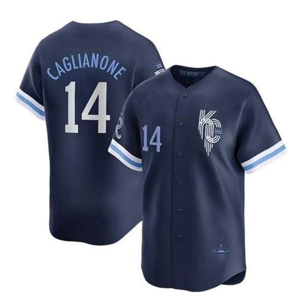 Kansas City Royals #14 Jac Caglianone Navy KLUNKIM City Connect Limited Stitched Jersey