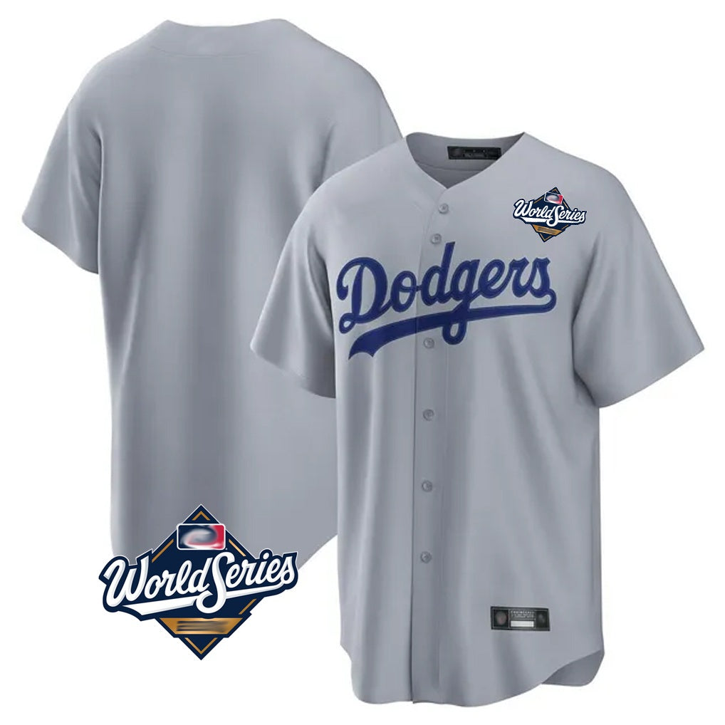 Los Angeles Dodgers Blank Player Gray KLUNKIM Game Home World Series Stitched Jerseys