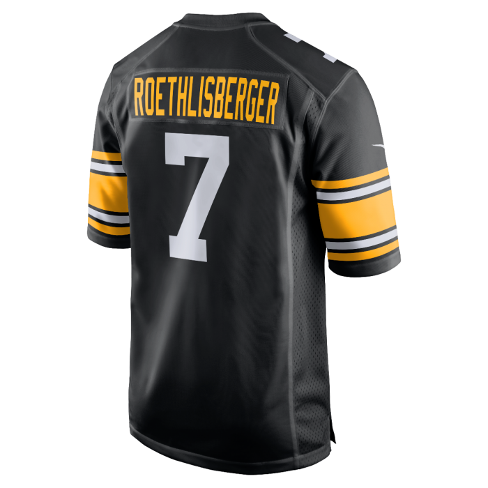 P.Steelers #7 Ben Roethlisberger Replica Throwback Black Stitched American Football Jerseys