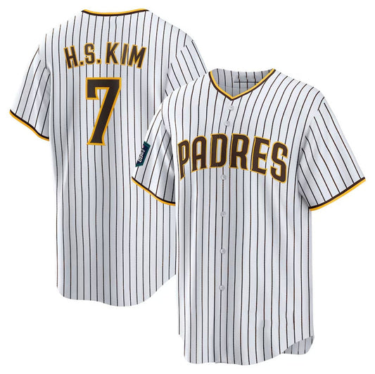 San Diego Padres #7 Ha-Seong Kim 2024 World Tour Seoul Series Home Replica Player Jersey - White Baseball Jerseys
