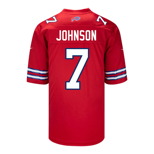 B.Bills #7 Taron Johnson Red Game Player Jersey Football Stitched American Jerseys