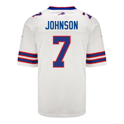 B.Bills #7 Taron Johnson White Game Player Jersey Football Stitched American Jerseys